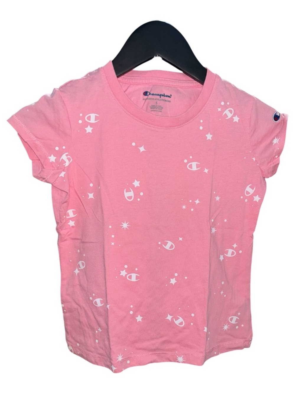 Champion Girls Star Logo Print Pink T-Shirt
